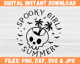 Spooky Girl Summer Gothic Svg, Goth Girl Summer Halloween Svg, Dark Humor Cricut Cut, Hot Goth Summer, Spooky Season Svg, Popular Summer Png