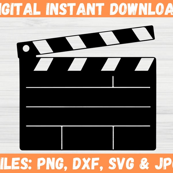 Clapperboard SVG | Clapperboard svg Laser | Movie Clapperboard svg | Film Clapperboard svg | Clapperboard for PNG,Clipart,Cricut Silhouette