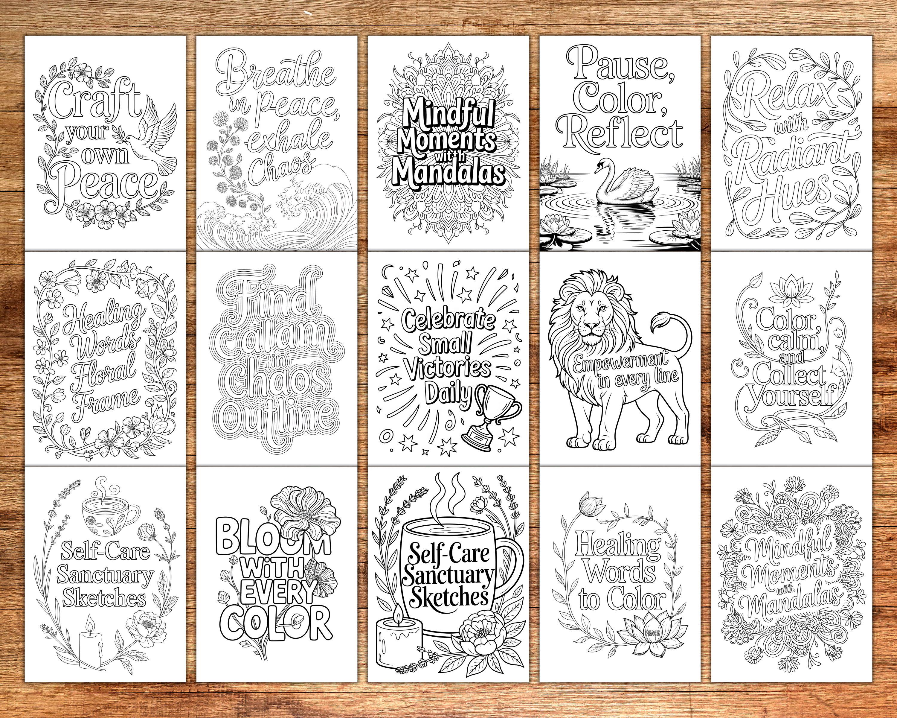 Mental Health Coloring Book Printable | Motivational Quotes PDF ...