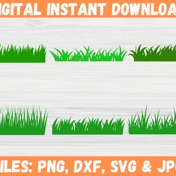 Grass Clipart Bundle - Grass Vector and Meadow Clipart - Spring Flowers - Grass Border - Instant Download - Cricut Files for Svg,Png,Dxf,Jpg