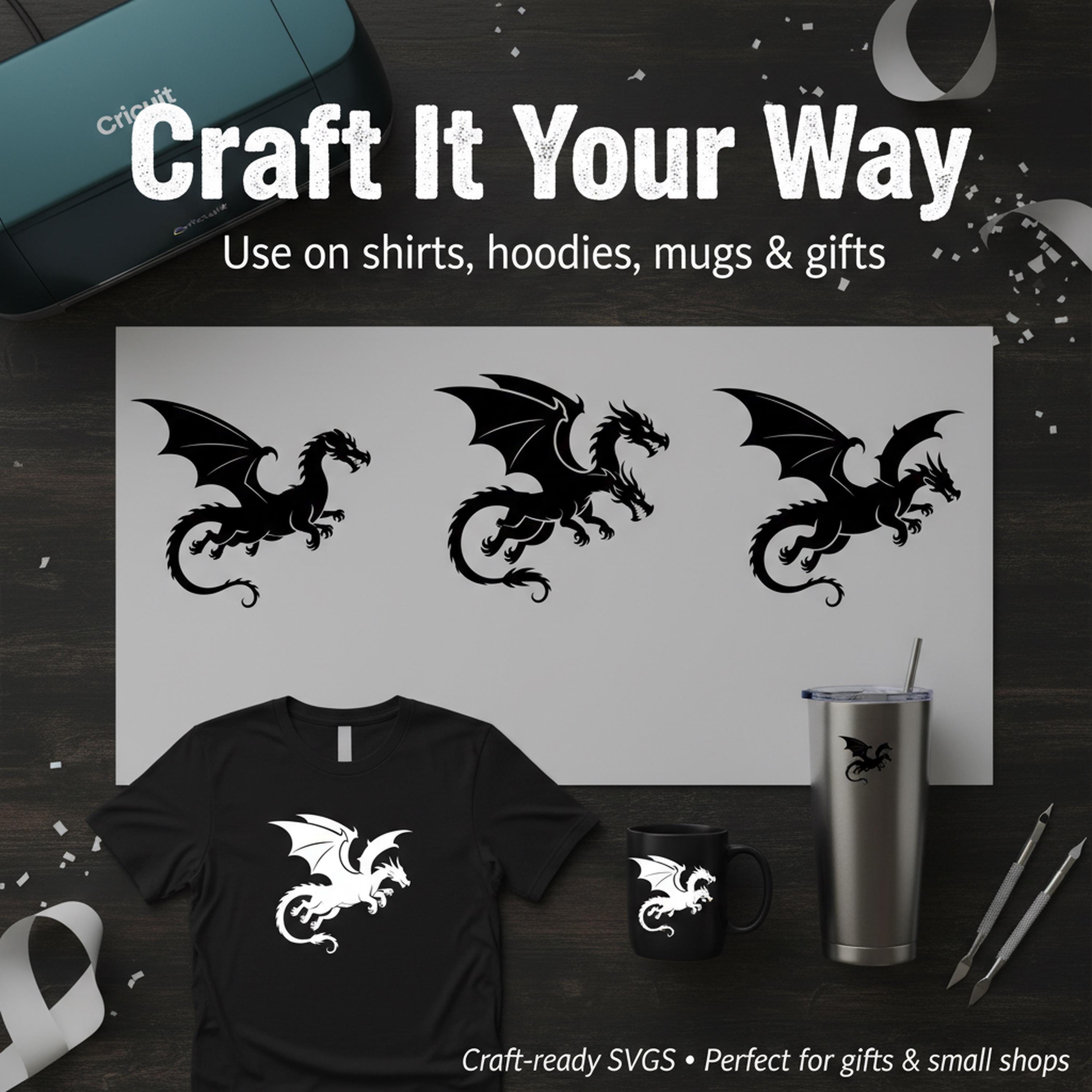 75+ Flying Dragon Silhouette SVG Bundle | Dragon Cut File for Cricut ...