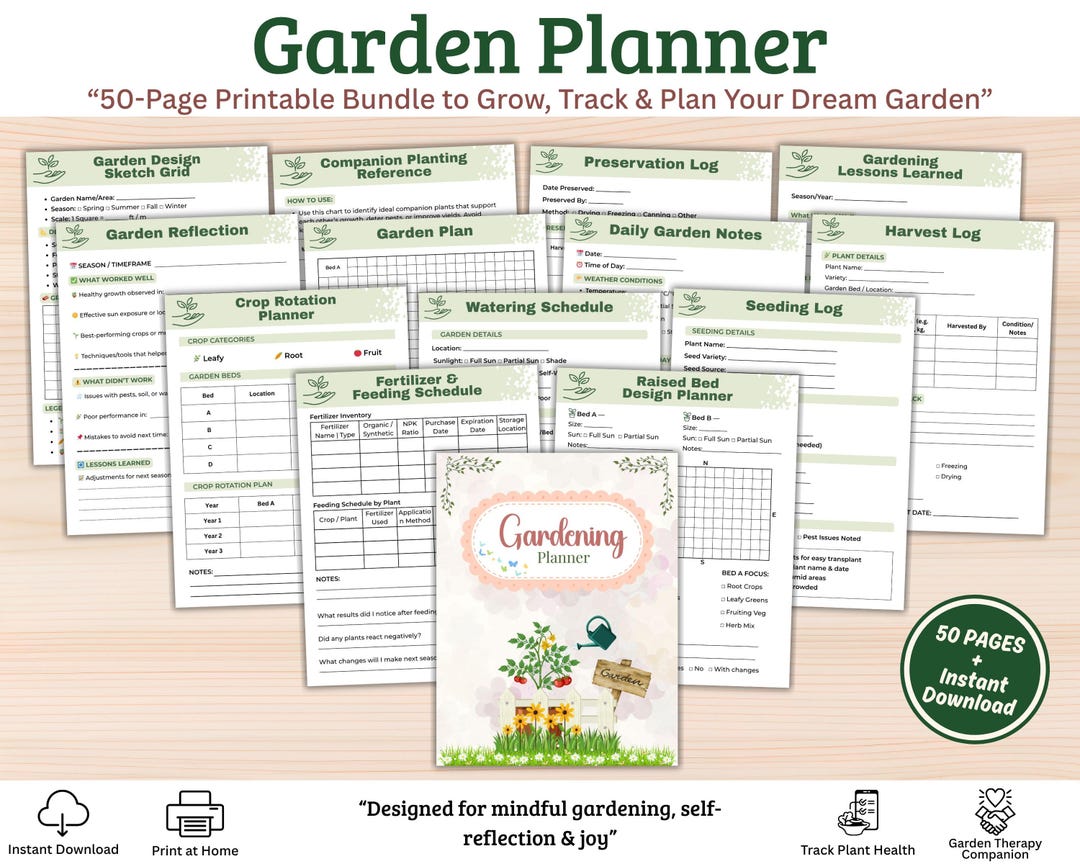 Gardening Planner Printable | Garden Journal & Organizer | Plant Care ...