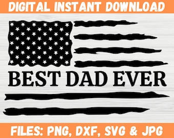 Bester Papa aller Zeiten beunruhigt amerikanische Flagge svg, US Flagge beste Papa Silhouette, digitaler Download, Vatertag svg, glücklicher Vatertagsgeschenk Clipart
