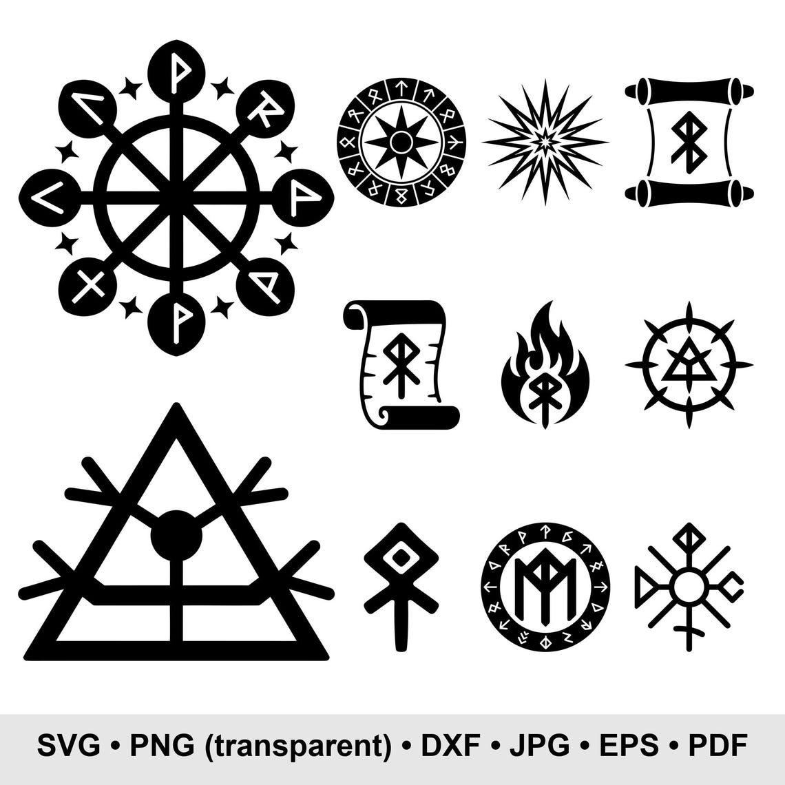 30 Magic Symbols SVG Bundle, Arcane Spell Circle & Rune Icons for ...