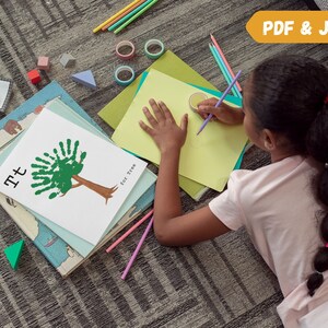 Handprint blooming flower
Handprint sunshine
Handprint cupcake
Handprint pumpkin
Handprint Santa hat
Handprint counting activity
Handprint letter maze
Textured handprint art
3D handprint sculptures
Collaged handprint artwork