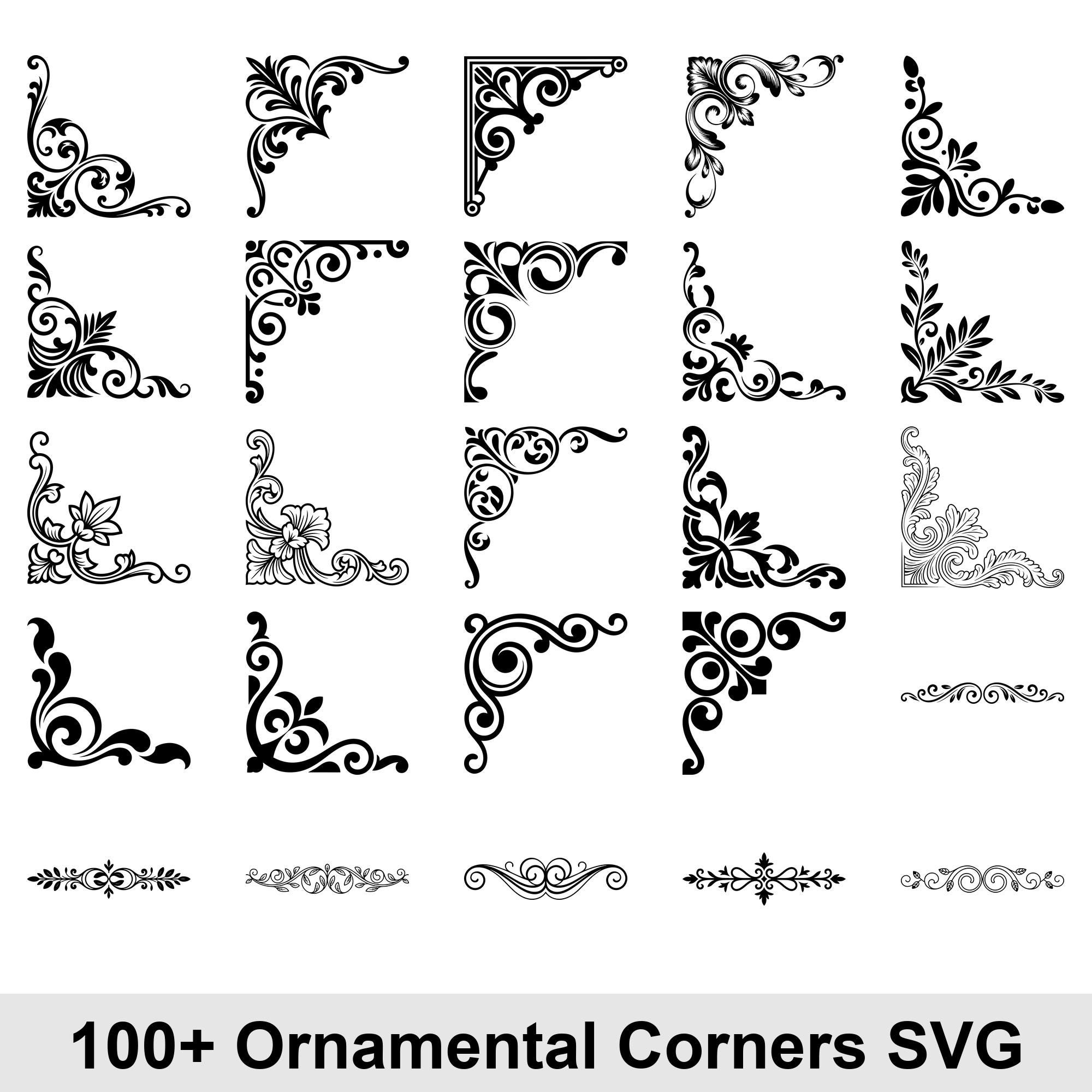 100+ Ornamental Corners SVG Bundle, Decorative Borders & Divider SVG