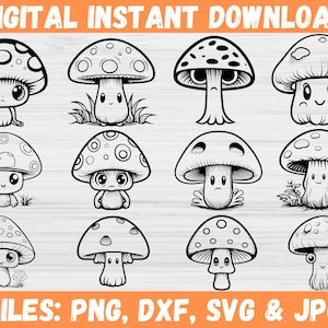 Mushroom Svg, Mystical Mushroom svg, Magic Toad Mushroom svg, Digital cute mushroom svg, Fungi svg, Mushroom face shirt svg, Boho plant svg