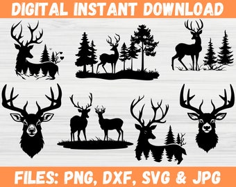 Deer Head SVG, Deer Vector png, Buck Hunting Clipart, Svg Hunters Design, Deer Svg, Deer Clipart, Hunting SVG, Woodland Deer, Deer Clipart