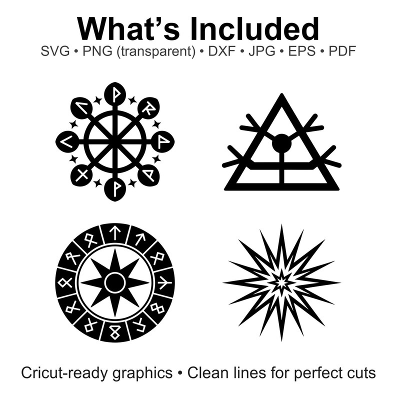 Triangular Runes 30 Magic Symbols SVG Bundle, Arcane Spell Circle & Rune Icons for ...