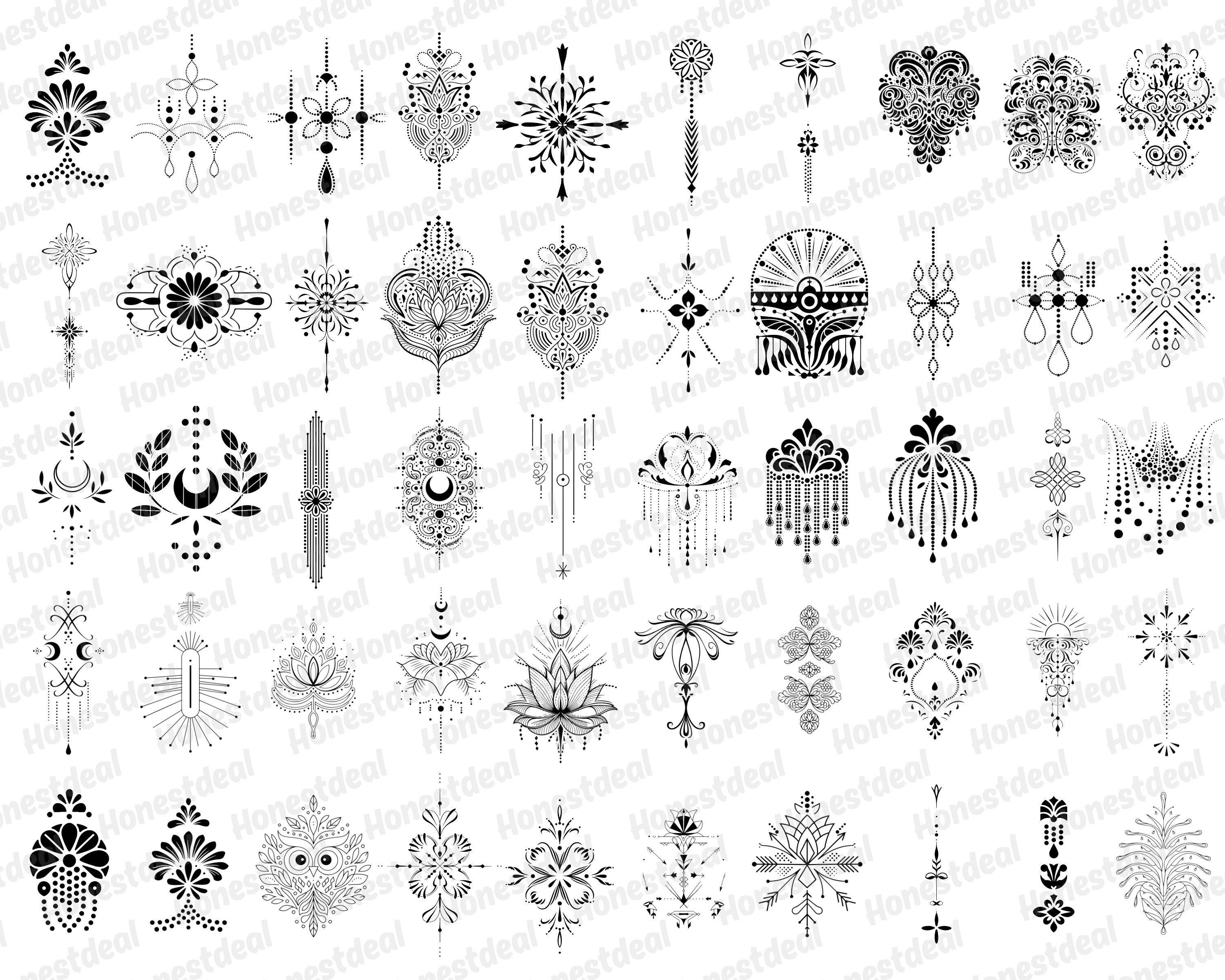 Procreate Ornamental Tattoo Stamps Svg, Flash Tattoo Stencils ...