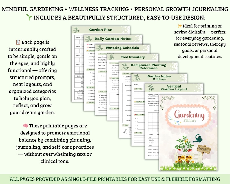 Gardening Planner Printable | Garden Journal & Organizer | Plant Care ...