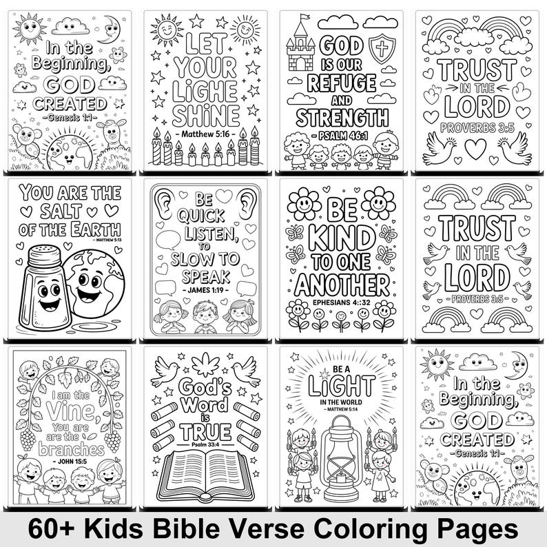 Kids Bible Verse Coloring Pages PDF | 60+ Christian Jesus Coloring ...
