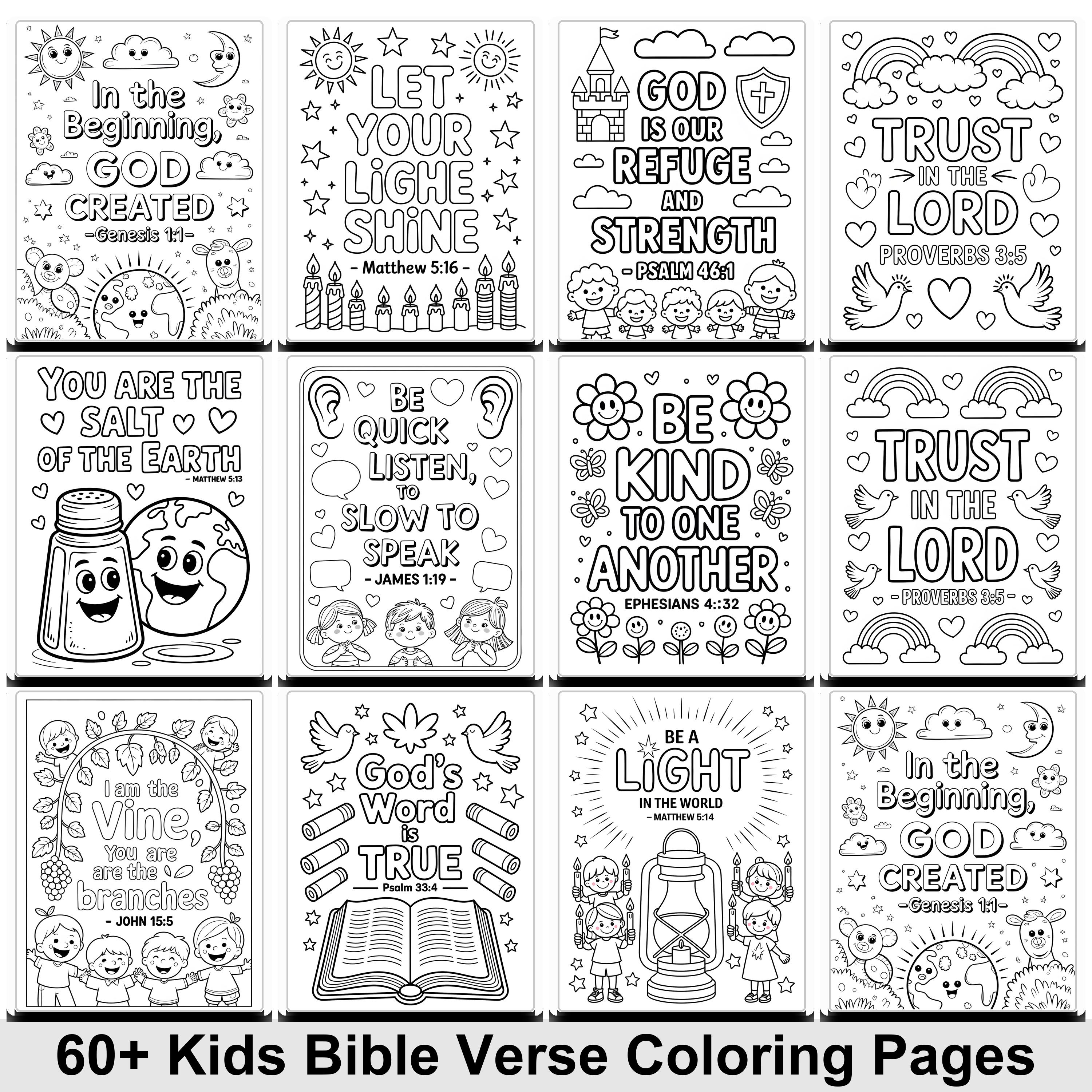 Kids Bible Verse Coloring Pages PDF | 60+ Christian Jesus Coloring ...