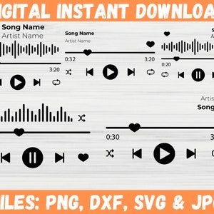 Vinyl Record SVG Bundle, Music Lover Gift for Cricut Sublimation, Retro Music Player SVG Bundle, Audio Control Display Clipart