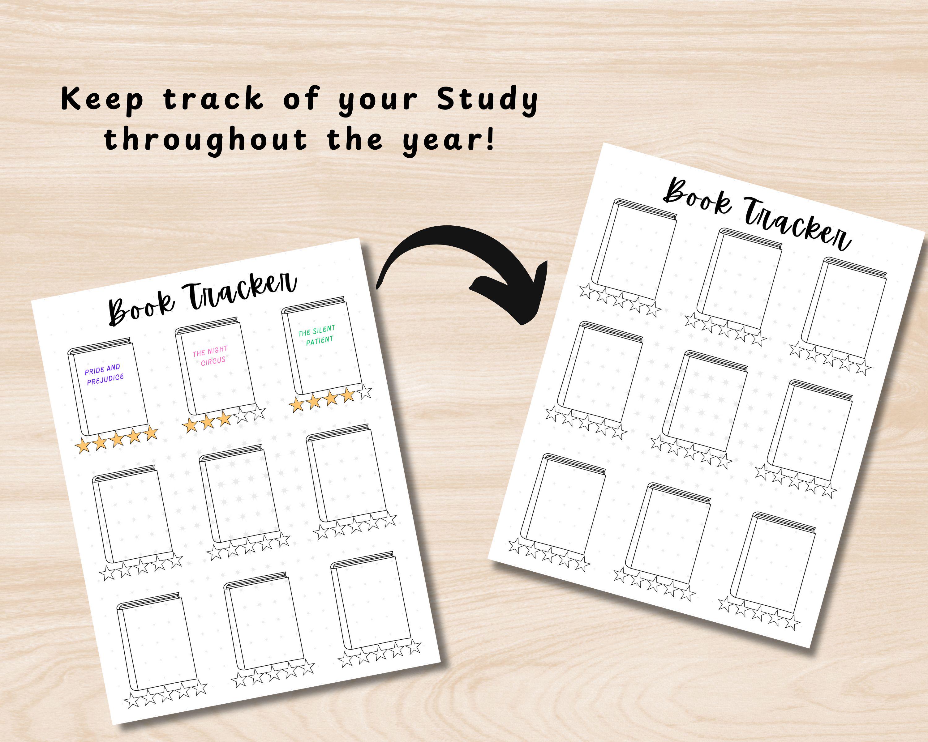 Printable Reading Journal for A5 Planners | Bookshelf Book Tracker ...
