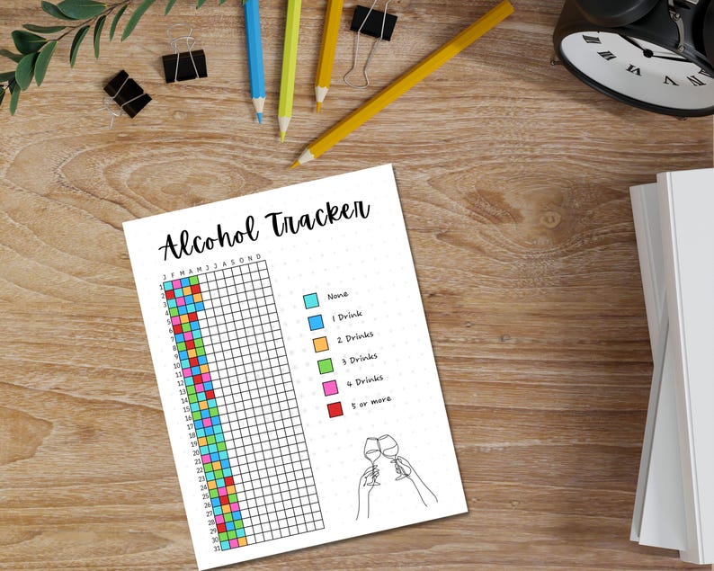 Alcohol Tracker Yearly, Drinks Tracker, Alcohol Challenge, Health ...