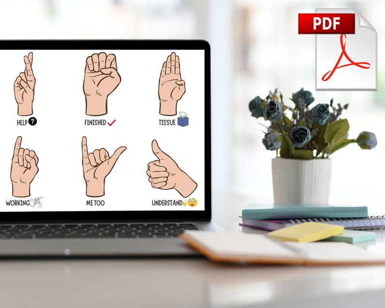 Modern Hand Signals Classroom Hand Signals Poster Display, Preschool Class Bulletin Board ...