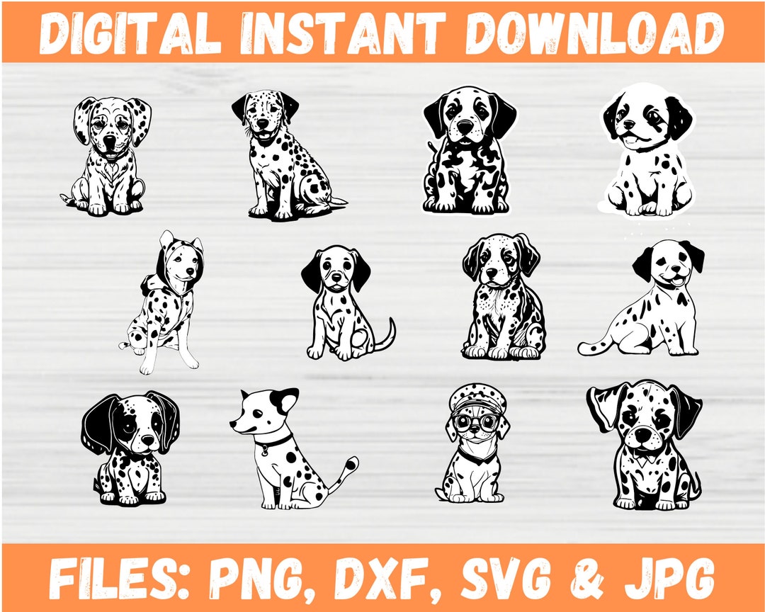 101 Dalmatian Svg Bundle, 101 Dalmatian SVG, 101 Dalmatian Digital Art ...