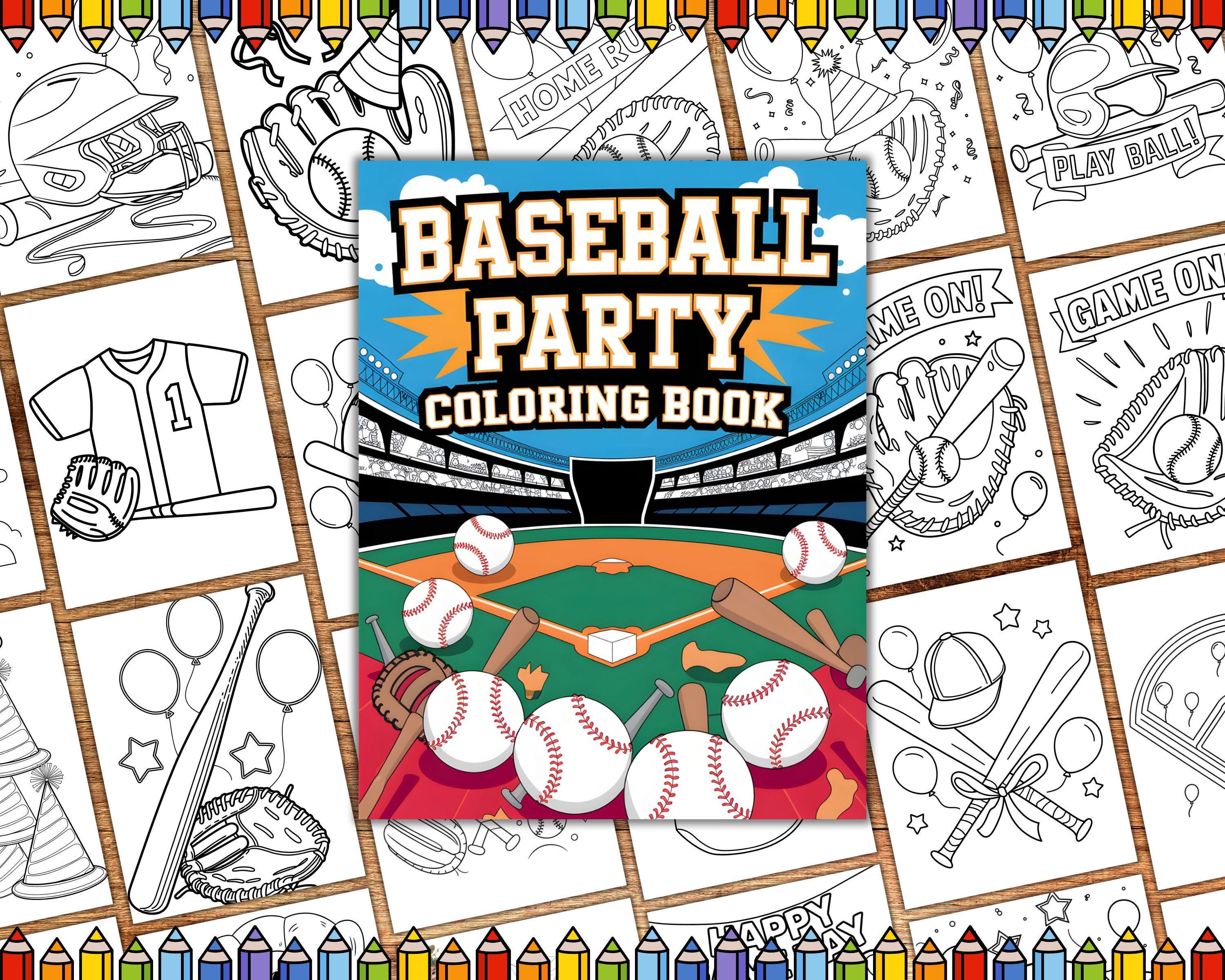 Baseball Party Coloring Pages, Baseball Birthday Party Games, Rookie of ...