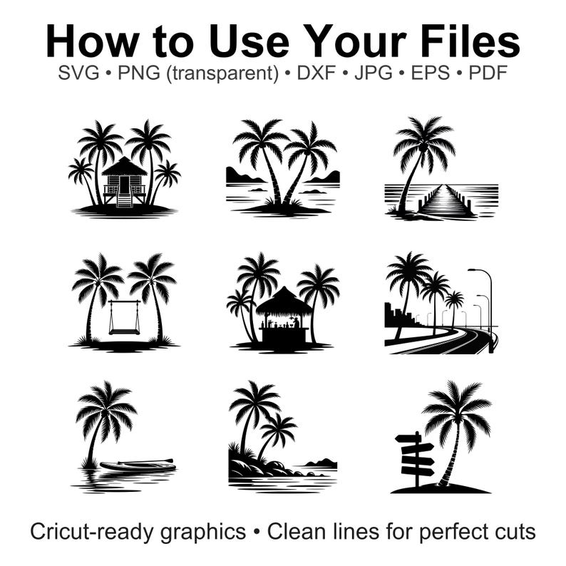 70+ Palm Tree SVG Bundle | Tropical Beach Cut Files for Cricut ...