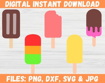 Fun Summer SVG Bundle: Craft Cool Digital Design, Popsicle SVG, Popsicle Clipart, Popsicle Printable, Cut File, and Popsicle PNG.