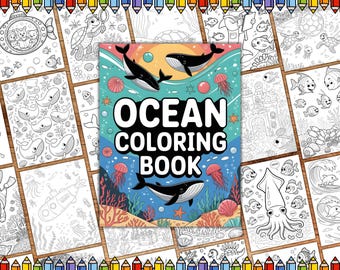 Under the Sea Coloring Pages for Kids, Summer Coloring Book, Ocean Activity Worksheets, Sea Animals Coloring Sheets, PDF Instant Download