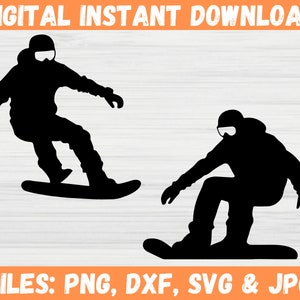 Snowboarder SVG-Schnittdatei für Cricut, Wintersport-Aufkleber, Ski-Resort-Vinyl-Aufkleber, Berg Clipart, Snowboard SVG Berg