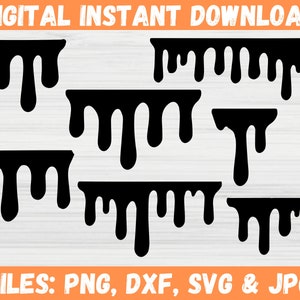 Dripping Border SVG Bundle, Dripping Paint Svg, Liquid Blood Paint Dripping Silhouette, Dripping Borders Clipart, Dripping Borders Svg