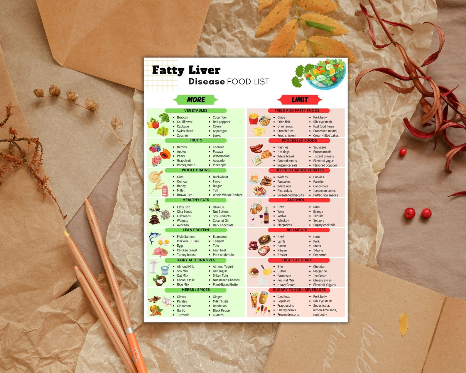 Fatty Liver Diet Food List Printable PDF, NAFLD NASH Meal Plan, Anti ...