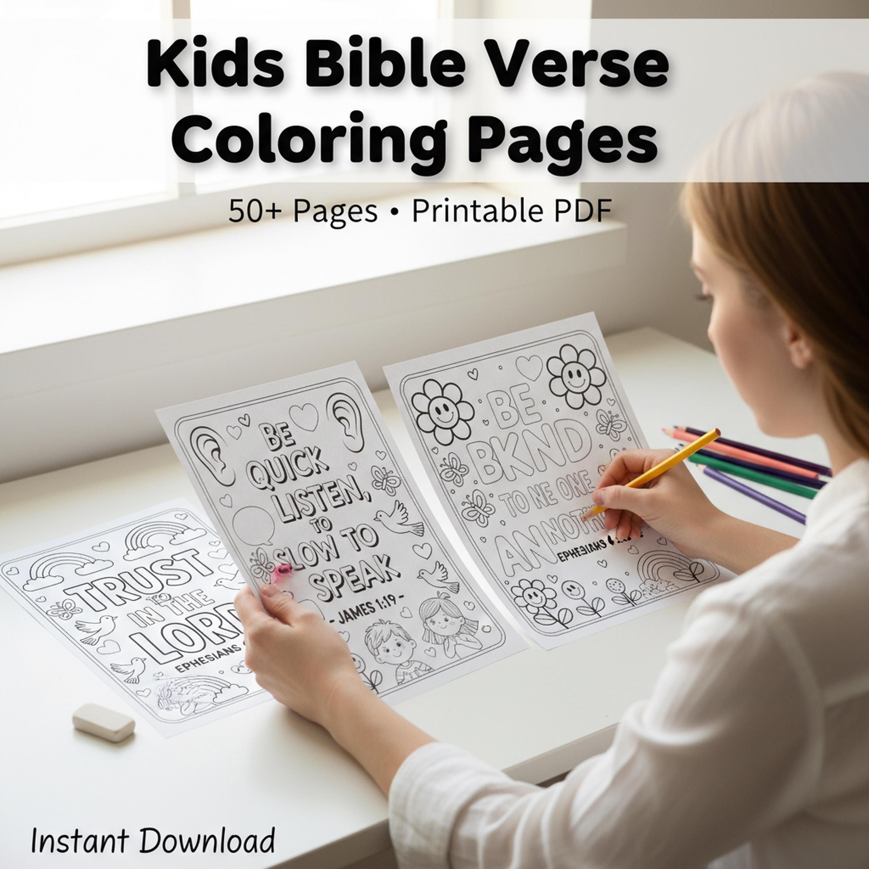 Kids Bible Verse Coloring Pages PDF | 60+ Christian Jesus Coloring ...