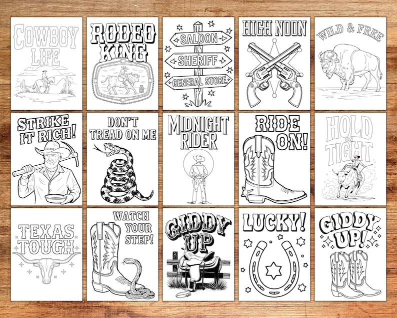 Western Style Coloring Pages
Rodeo Coloring Book
Old West Coloring Book
Western Desert Coloring Pages
Western Saddle Coloring Pages
Western Horseshoe Coloring Book
Cowboy Boots Coloring Book
Western Life Coloring Pages
Western Icons Coloring Book