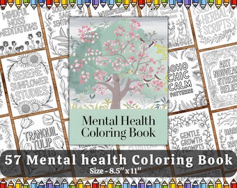 Motivierende Malseiten für Erwachsene - Positive Affirmation & Achtsamkeit in der psychischen Gesundheit Printables - Stressabbau, Selbstfürsorge-Aktivität