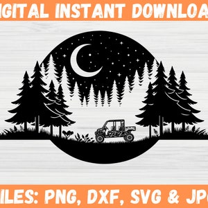Off Road SVG, Commercial Use, Cricut Cut File SVG, SUV Adventure Clipart, Camping Forest Travel Silhouette, Mountain Car Digital Download