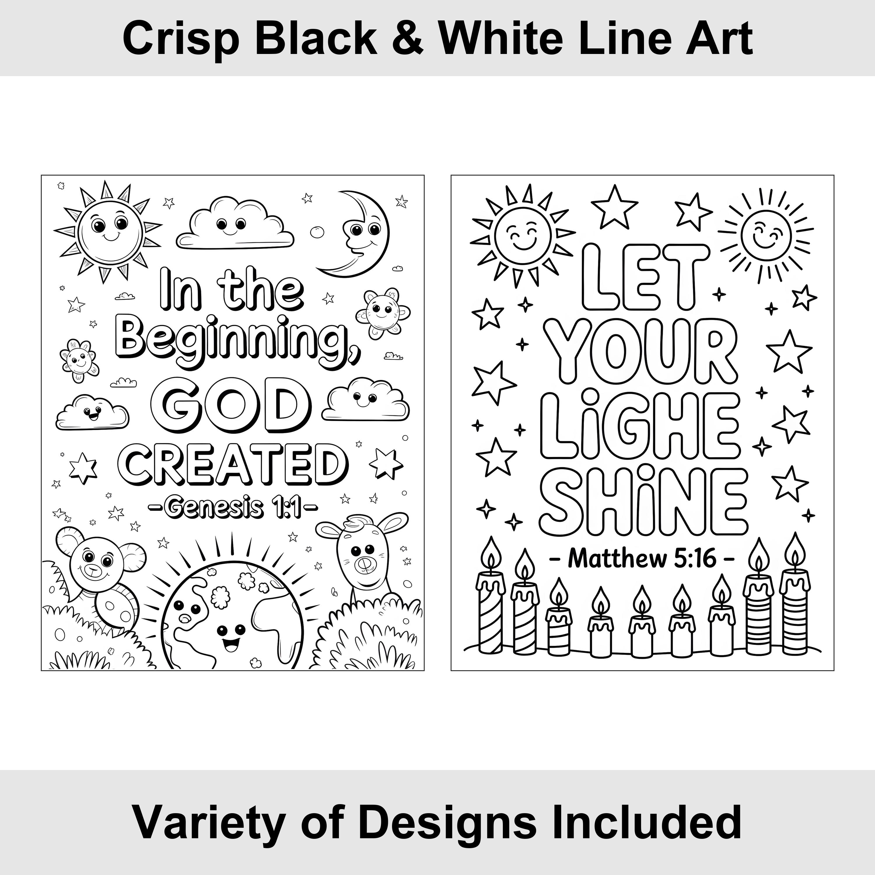 Kids Bible Verse Coloring Pages PDF | 60+ Christian Jesus Coloring ...