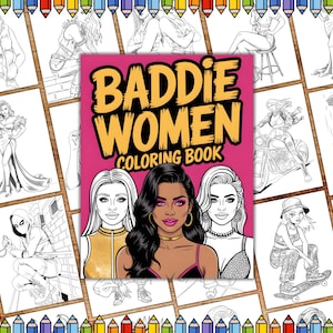 Baddie Women Coloring Page | Fierce Black Girl Portraits for Adults | Digital Download for Self-Care & Relaxation
