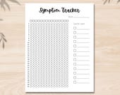 Symptom Tracker Printable, Health Journal, Symptom Frequency Feelings Log, Medical Tracker, Symptoms Journal, Health Log, Printable Tracker