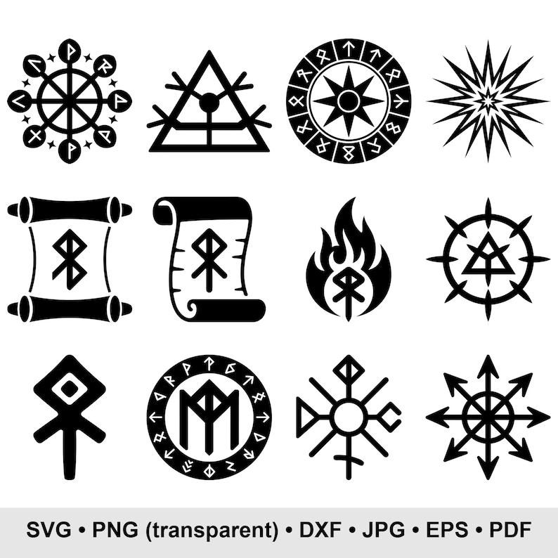 30 Magic Symbols SVG Bundle, Arcane Spell Circle & Rune Icons for ...