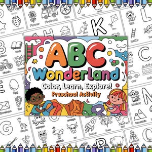Alphabet Coloring Pages | Preschool ABC Activity | Learning Worksheets (Digital Download)