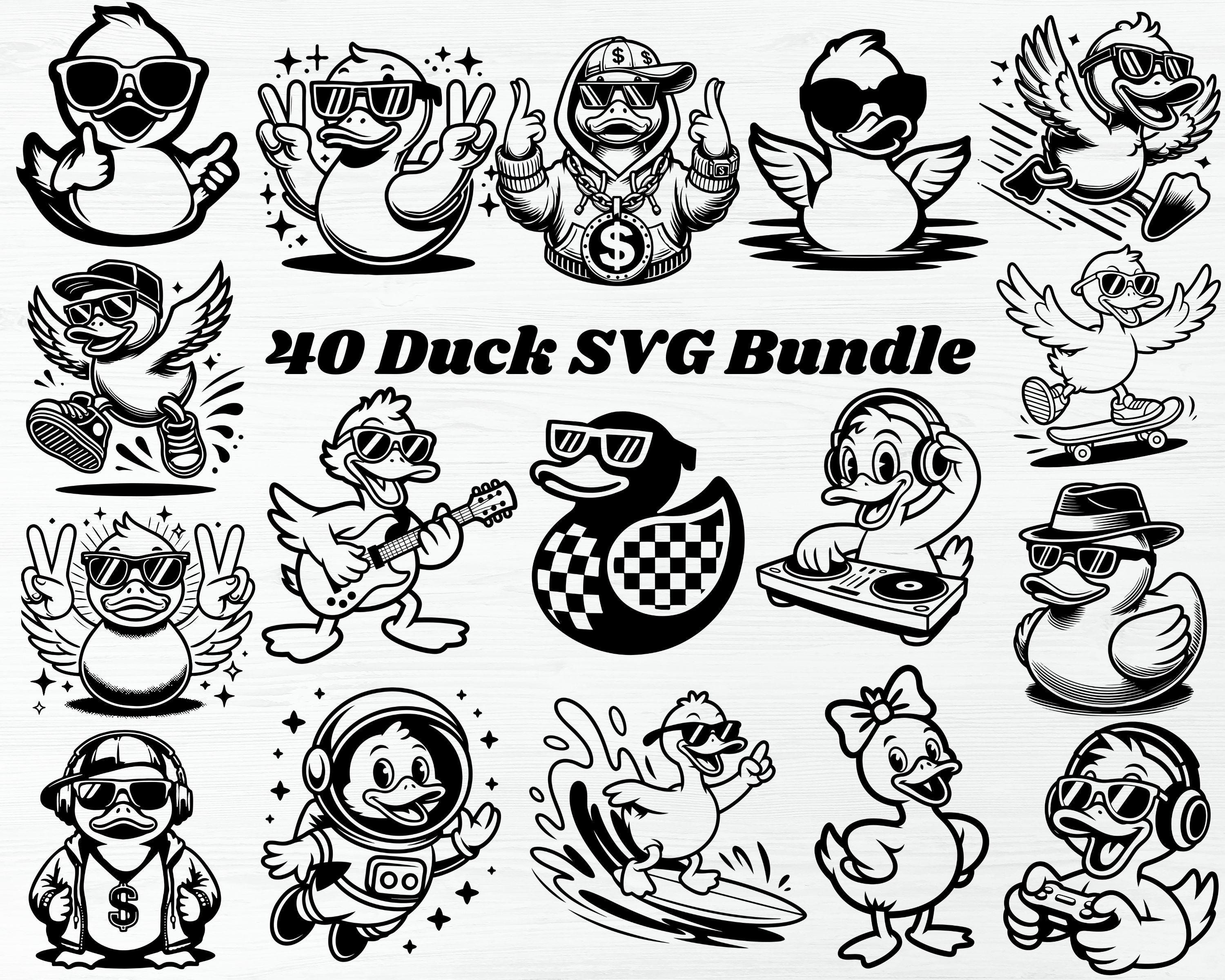 Funny Duck Svg Bundle, 40 Cool Duck Svg, Duck With Sunglasses Svg, Cute ...