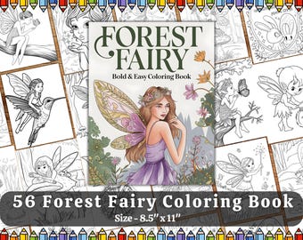 Forest Fairy Coloring Book | Enchanted Fantasy Pages for Adults and Kids (Digital Download)