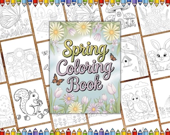 Spring Coloring Pages, Easter and Spring Coloring for Toddlers,  Preschool, Kindergarten, Spring Coloring for Kids, Spring Coloring Sheets