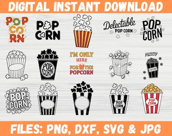 Popping Popcorn / SVG DXF EPS / Abstract Corn Kernels Popping