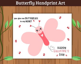 Butterfly Handprint Art, Personalized Butterfly Keepsake, DIY Baby Handprint Gift, Handmade Toddler Art Gift, Printable Handprint Keepsake
