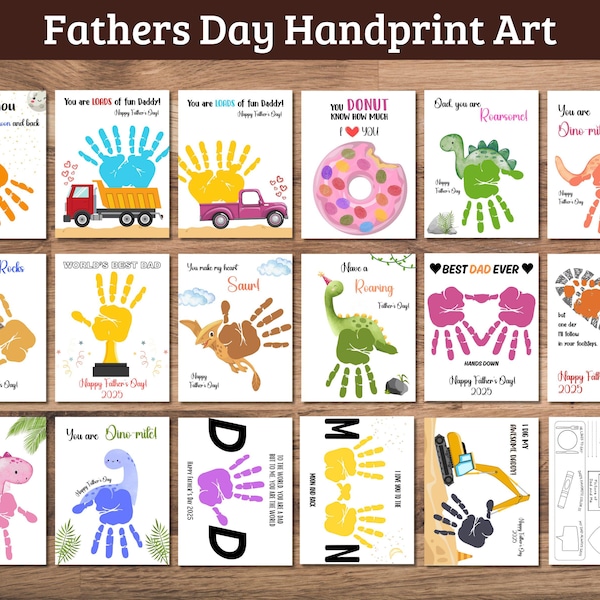 Fathers Day Handprint Card - Etsy