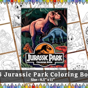 Dinosaur Coloring Pages for Kids – Printable Jurassic Activity Book PDF with T-Rex Designs – 25+ Fun US Letter Sheets – Instant Download