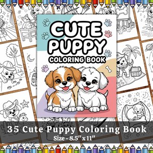 Adorable puppy coloring pages
Kawaii puppy coloring book
Sweet dog coloring book
Whimsical puppy coloring pages
Charming puppy art
Puppy designs to color
Puppy illustration coloring pages