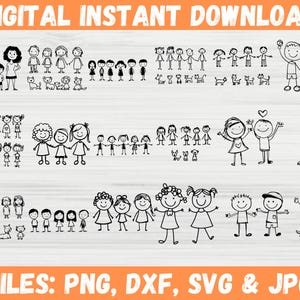 Stick Family SVG Bundle, Stick Family cut files Huge Pack of Stick Figure Svg, family sticker, Stick people family, Stick Figure Vector Svg.