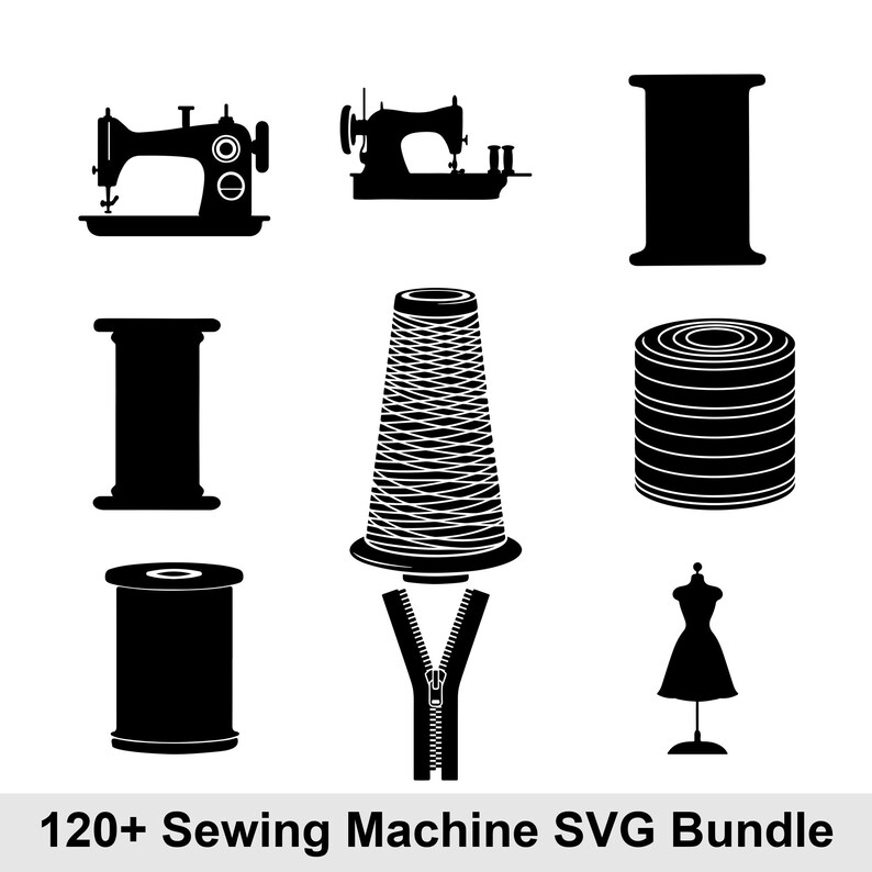 Sewing Machine Dxf Sewing SVG Bundle, Vintage Sewing Machine Clipart, Tailor Tools ...
