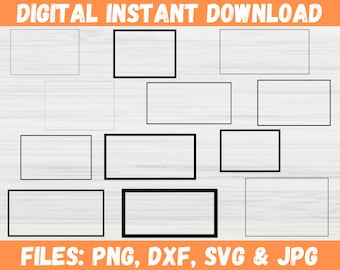 Rectangle Frame SVG Bundle Shape Border Outline Clipart Svg Background Paint Thickness Png Cricut File Commercial Use Instant Download.