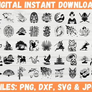 Japanese SVG Bundle, Japan Scene clipart, Japanese Art, Japanese design svg, japanese vector svg, Geisha, Sakura, Ninja svg, Japan Clipart